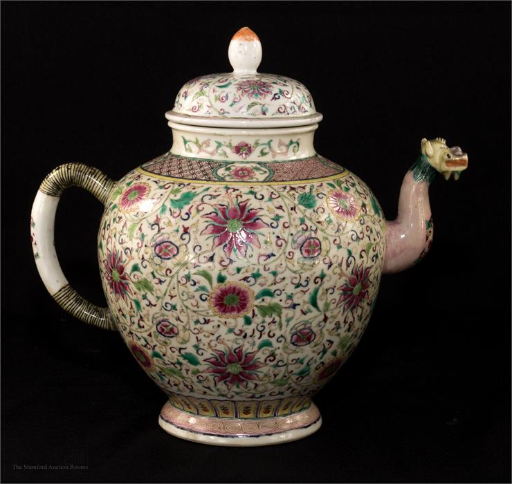A large 18th century Chinese famille rose enamelle
