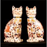 A pair of Chinese porcelain enamelled cats, with c