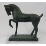 A Franklin mint bronze horse, late 20th century.