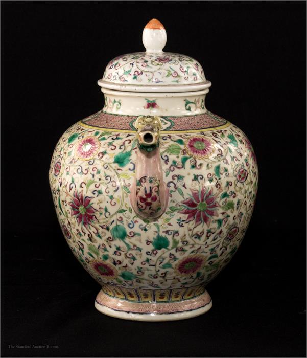 A large 18th century Chinese famille rose enamelle - Image 3 of 3