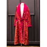 A gent's pink Chinese silk dressing gown.