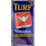 A vintage enamel advertising sign: Turf Virginia C