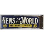 An enamel advertising sign: News of the World Best