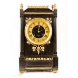 A Goldsmith Alliance Ltd mantle clock, the ebonise