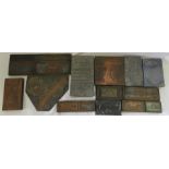 A group of copper engraved wood blocks, relating t