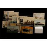 A quantity of coloured and other postcards of various steamships and liners of the Booth liner,