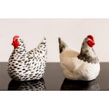 A pair of Highbank porcelain hens.