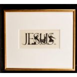 Eric Gill (1882-1940): Jesus Washing Peters Feet, wood engraving, label verso Goldmark Gallery,