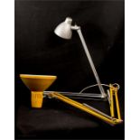 Two top sections of Anglepoise lamps - one yellow