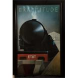A poster of train Exactitude Etat Pierre fix. Masseau 29 x 97 x 60cm