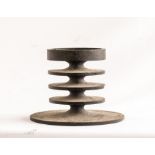 Hobart Candlestick by Robert Welch c.1962, original cast iron industrial design with embossed