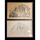 A pair of prints by Cooper: mountain landscapes, 37 by 56cm, 37 by 56cm.