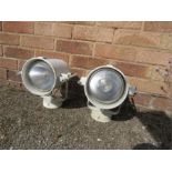 A pair of Erco lamps, cream, 18cm by 20cm wide.