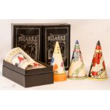 The Bizarre Collection by Clarice Cliff from Midwinter, quantity of three boxed shakers, 14cm in