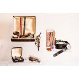 A pair of Ted Baker enamelled block cufflinks with box, two Mondaine Gents watches, a pair of