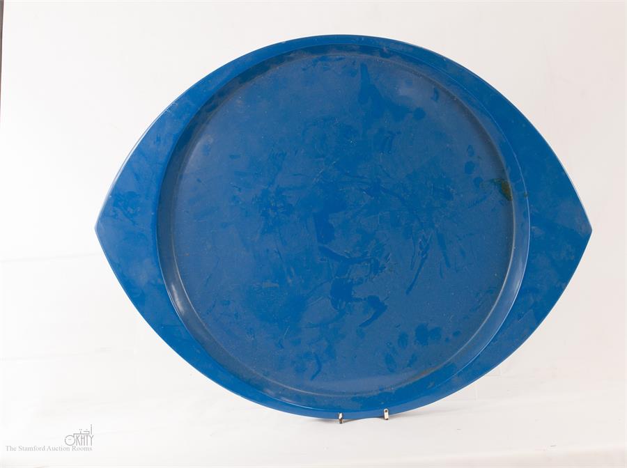 A Dansk design blue wooden tray.