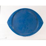 A Dansk design blue wooden tray.