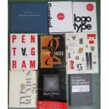 Typography related books to include: Speicmen book of Monophoto Filmsetter Faces, Pentagram, Symbol,