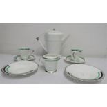 A Shelley part coffee service comprising coffee pot, two coffee cups and saucers, cream jug and