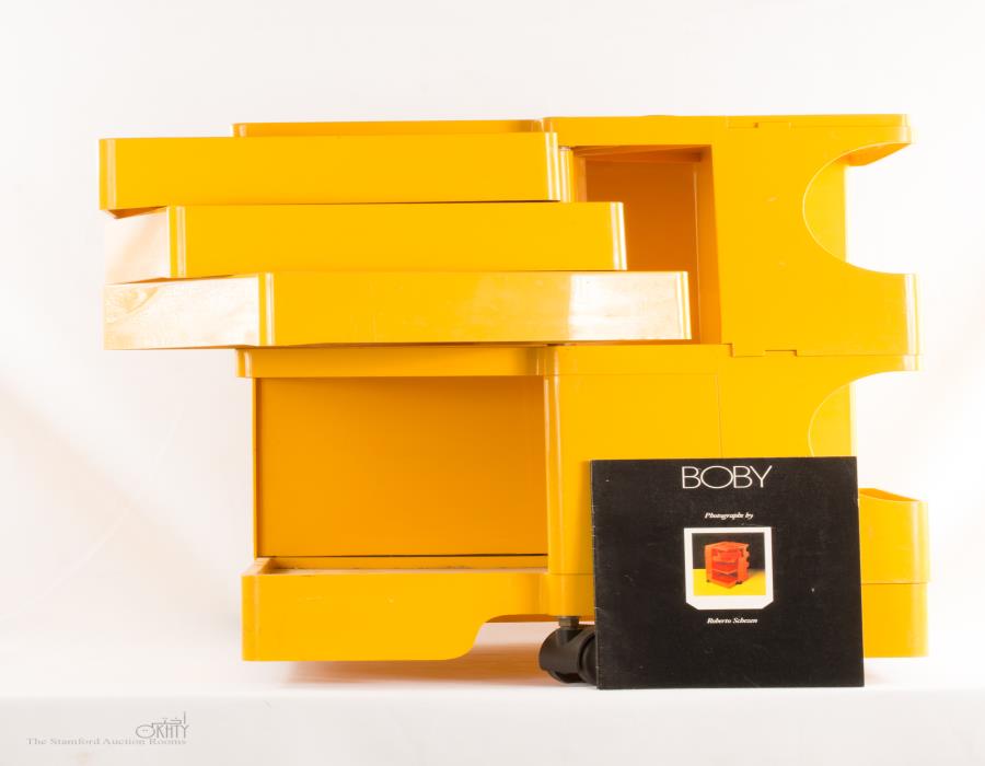 Boby by Joe Columbo c.1968. Italian designed modular storage office trolley in Yellow with - Bild 3 aus 7