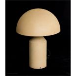 Award winning Oluce metal table lamp for Artemide by Vico Magistretti in 1977, mushroom colour, 50cm