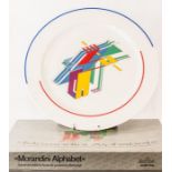 Morandini Alphabet plate by Rosenthal, boxed, 31cm diameter.