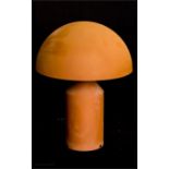 Award winning metal Oluce table lamp for Artemide by Vico Magistretti in 1977, rust colour, 50cm