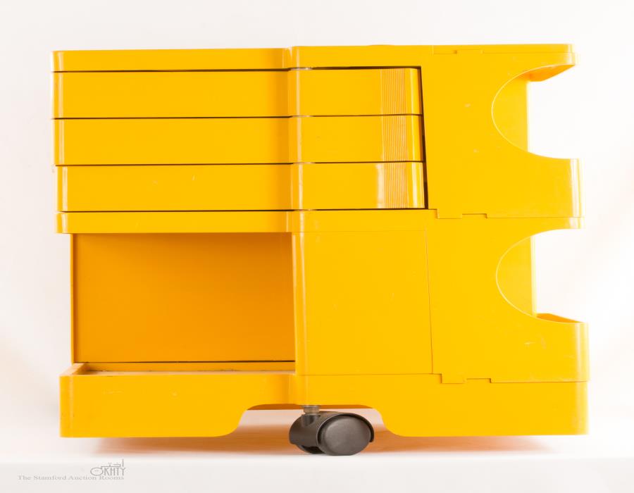 Boby by Joe Columbo c.1968. Italian designed modular storage office trolley in Yellow with - Bild 4 aus 7