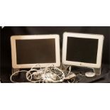 A quantity of apple computing products to include two monitors, studio display, cables, and a hard