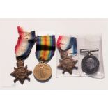 WWI 14/15 Star plus Vic medal 17016 PTE T Rushton, R Lanc. R, plus 14/15 Star BWM 14299 CPL J