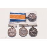Four WWI British War medals: 281652 PTE L Martin Hamps R., 104124 PTE TW Easingwood Durham LI,