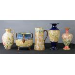 A group of Royal Doulton to include 6928 vase, 3928 vase, X5952 jug, 7424 bowl, Doulton Caprara