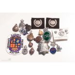 A group of police badges.