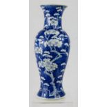 A blue and white Chinese blossom vase, 36cm high.