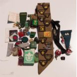 A selection of Boy Scouts, Girls Scouts badges.