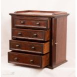 A 19th century mahogany table top Wellington chest, 40 by 42 by 30cm.