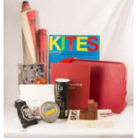 A Naef Mosaik puzzle, Naef posters, red tray, and other items. [Provenance: The Ken Kirkwood