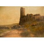 A pair of oil on canvas, circa 1900, castle and a manor house.