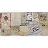 A group of WWI related printed ephemera, to include RAF dinner menus, Royal Opera House programme,