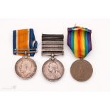 Queens South Africa medal to 1831 3rd Class Tpr. PJ White unit SAC, with WWI pair to 42066 PTE PJ