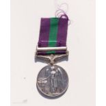 A Geo VI General Service medal Palastine 1954/48 bar, PTE H Farmer Foresters.