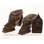 A pair of 19th century carved treen shoes.