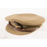 An early Royal Air Force khaki Officers cap.