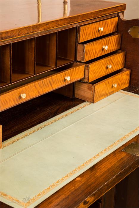 A 19th century rosewood secretaire with two tier shelf back, cedar lined drawers, drop down front - Image 6 of 9