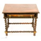 A Portugese low table, with cushion moulded drawer, 54 by 64cm.