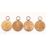 Four WWI Victory medals, 100828 CW Barratt RN, SE/16690 ACPL S Houlse AVC, 104124 PTE T W Easingwood