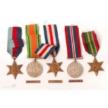 Mixed WWII Stars etc, to include medal bars, Pacific and 8th Army.