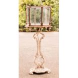 A rare Victorian Chestermans Patent cast iron fish tank on stand, the hexagonal glazed revolving