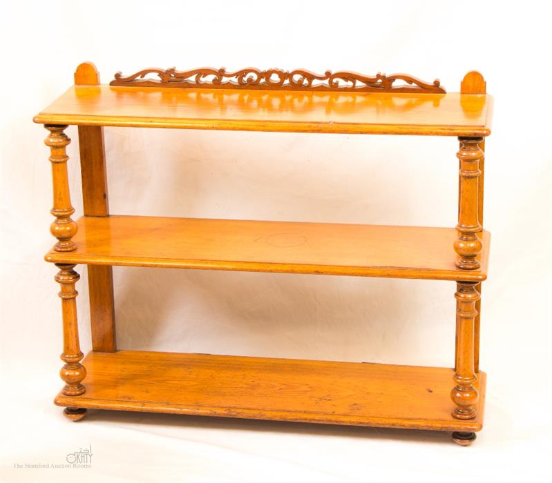 A Victorian mahogany wall shelf with pierced top rail. - Image 2 of 3