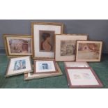 A group of nine prints, including L'enfant Trouve, Russell Flint etc.